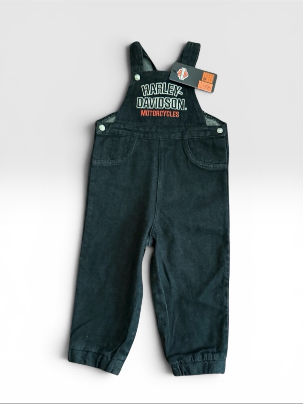 Harley-Davidson Black Kids Overalls with Embroidered Logo